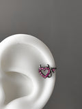 Piercing oreja Cross Silver o051