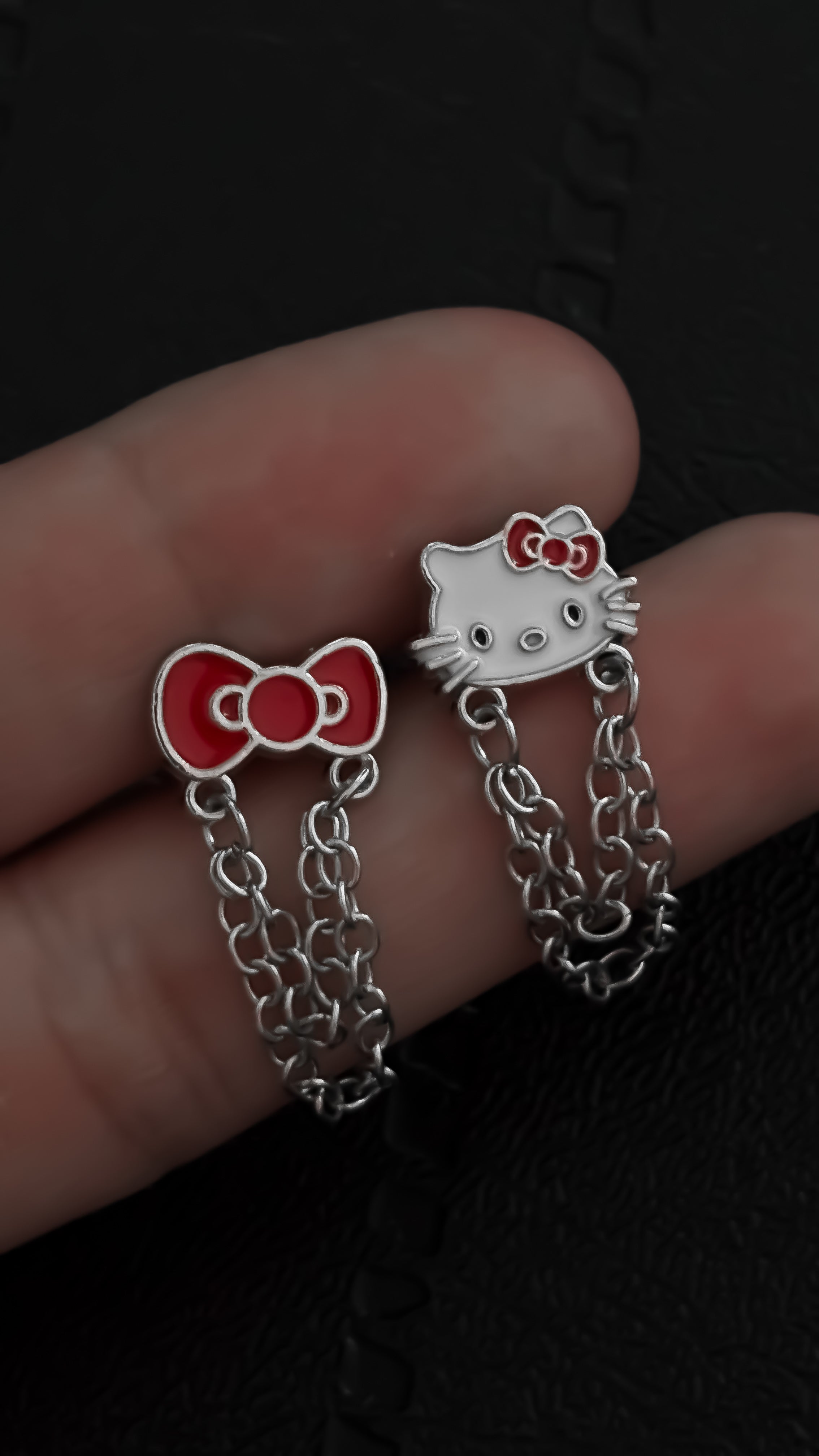 Aretes rectos Hello Kitty T080