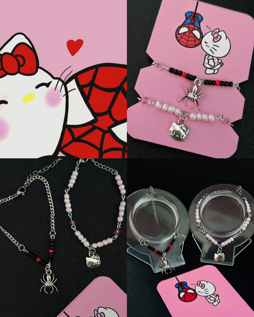 Pulseras para compartir Spiderman y Hello Kitty PM028