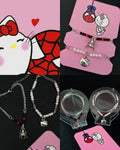 Pulseras para compartir Spiderman y Hello Kitty PM028
