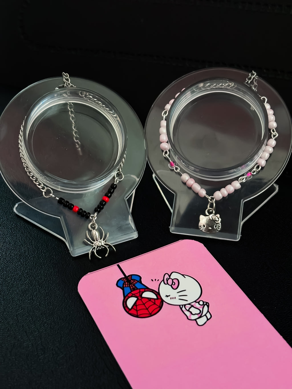 Pulseras para compartir Spiderman y Hello Kitty PM028